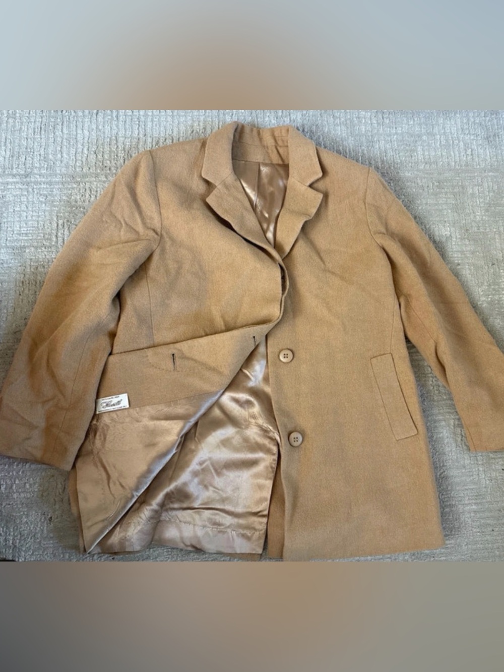 Vintage Fleurette 100% camel hair coat